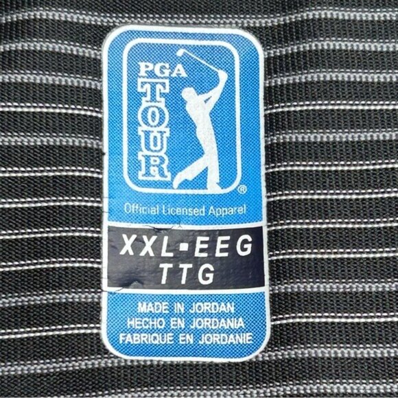 PGA Tour Polo Short Sleeve XXL  Black Pinstripe Golf Shirt - Picture 9 of 12